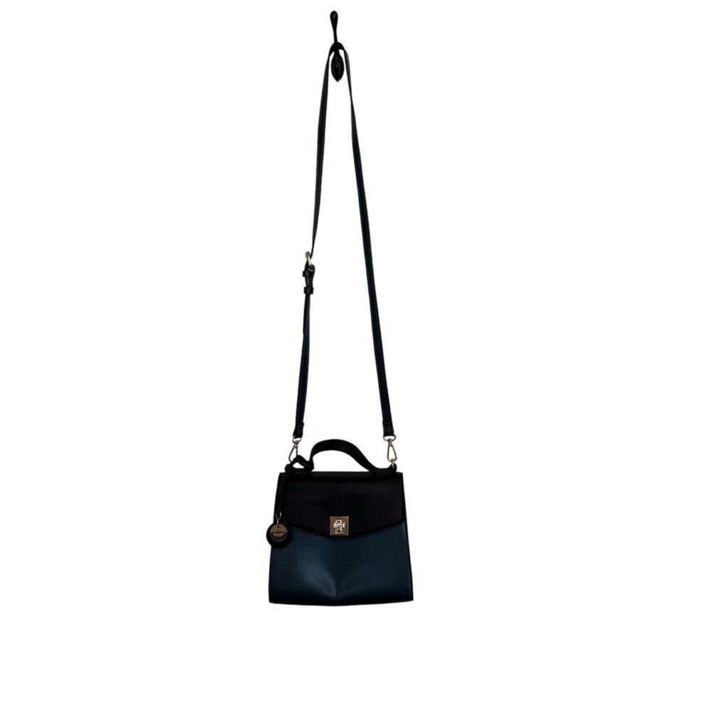 Dune London Green/Black Handbag adjustable strap kiss lock closure